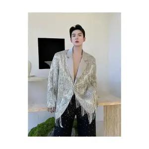 솔저스2 남성 정장 재킷 스팽글 상의 팀 무대 패션 화보 OPH1