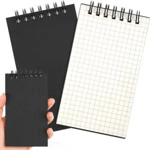 Jutom 2개 미니 포켓 노트북 대용량 3x5 그래프 용지 상단 나선형 120페이지 80Gsm 그리드 메모장 가정용