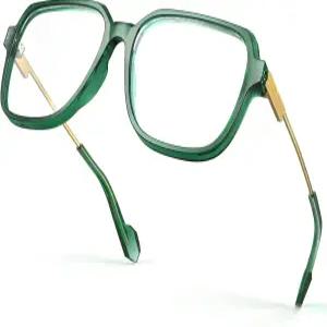 시크 스퀘어 TR90 프레임과 메탈 템플이 적용된 여성용 오버사이즈 블루 라이트 차단 안경 VISOONE 남성