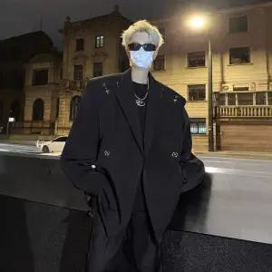 픽호샵 남친 키작남 정장 재킷 흰색 외투 차갑고 빳빳칼라 양복 패드 춘추 제복 꾹3