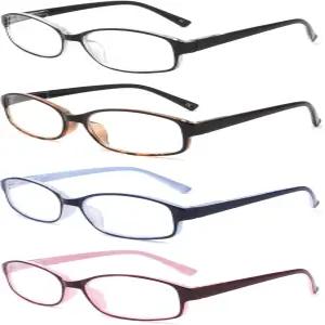 IVNUOYI 4팩 블루 라이트 차단 안경 여성용 컬러 경량 눈부심 방지 UV 컴퓨터