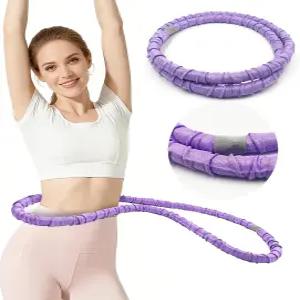 2파운드 무게의 소프트 벨벳 훌라 후프 여성 스프링 운동 피트니스 체중 감량 성인 접을 수 있는 휴대용