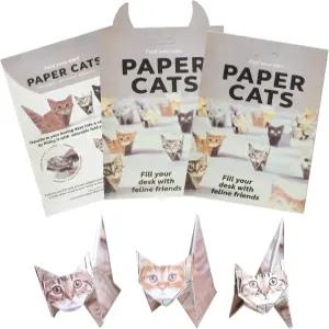 DIY 오리가미 종이 고양이 키트 - 매력적인 인형으로 접을 수 있는 50매. 창의적이고 편안한 공예