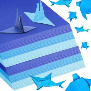 키겔리 300매 종이접기 종이 3가지 색상 6 x 인치 양면 컬러 사각형 쉽게 접는 스크랩북 아트 공예 DIY