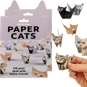 3D 종이 고양이 종이접기 키트 - 100장 DIY 책상 반려동물 미술 프로젝트를 위한 귀여운 동물 제작 애호가