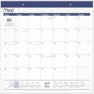 미드 데스크 캘린더 2026-2027 기획 패드 학술 15개월 4~6월 월간 21-3/4 x 17 표준 일별 블록 베이직