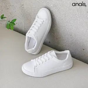 [아나이스] 국내제작 올화이트 남성 스니커즈 3cm_26S158