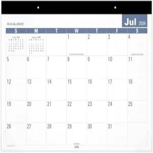 AT-A-GLANCE 데스크 캘린더 2026-2027 기획 패드 학술 12개월 7~6월 월간 21-3/4인치 x 17인치 표준 읽기