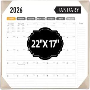 대형 책상 달력 2026 보호 패드가 있는 22x17 2026년 1월부터 2027년 6월까지 18개월 가족 교실 및