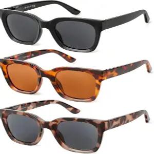 JOLISU 3팩 여성용 풀 렌즈 리딩 선글라스 - UV400 보호 기능이 있는 오버사이즈 선 리더 스프링 힌지 안경