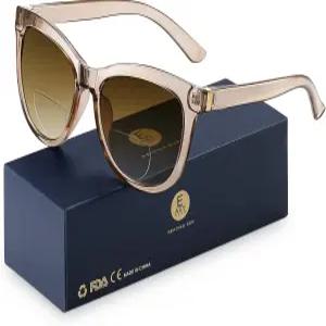 여성용 이지 리딩 바이포컬 선글라스 패션 선 리더 UV400 보호(배율 1.00 브라운)