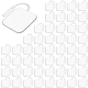 TENS 유닛 2인치 프리 패드 52피스 접착 재사용 1CM 3세대 업그레이드 라텍스