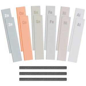 15피스 금속 주석 알루미늄 니켈 아연 구리 과학 스톡 탄소 전극 실험 키트 스트립 세트