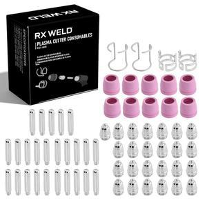 RX WELD 플라즈마 64피스 토치 AG60P 노즐 전극 아연 소모품 키트 커터 도금