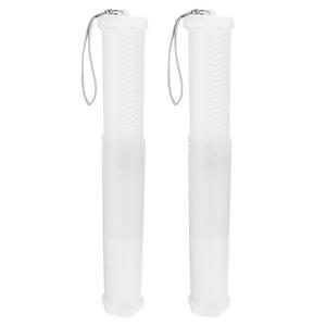 2pcs 텔레스코픽 펜 상자   경량 휴대용 연필 케이스 편지지 홀더 투명 보관