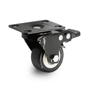 신흥캐스터 소형 흑색 캐스터 바퀴 5cm(2인치) 토탈락 회전브레이크형