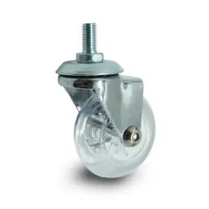 신흥캐스터 소형 투명 무소음 바퀴 캐스터 5cm(2인치) 볼트형 M8