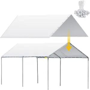 웨스노이 10 x 20피트 헤비 듀티 카포트 캐노피 방수 차고 차량 대피소 텐트 카포니 교체 커버 볼 번지