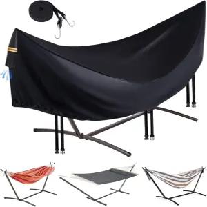 야외 방수용 해먹 커버 내구성이 뛰어난 420D 12피트 스탠드 방풍 3개 버클 및 1개의 탄성 코드 통풍구