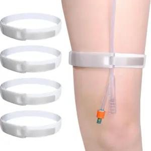 ENLUNTRA 폴리 카테터 안정화 장치5PCS 미끄럼 방지 실리콘 요로용 다리 밴드 홀더 포함 스트랩