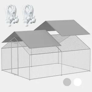 치킨 쿱 커버 방수 볼 번지 코드가 포함된 11.5 * 6.5피트 런 타프 야드 대형 쿱용 UV 쉐이드 천 워크인 펜