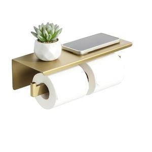 앨리스 화장지 홀더 선반이 있는 욕실 휴지 디스펜 홀더 SUS304 스테인리스 이중 보관