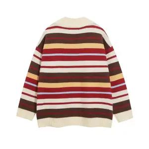 윈터솔져 여사친 니트 빈티지 봄 스웨터 커플 가디건 배색 임팩트 루즈핏 집업 데일리룩 무지개 간절기 스