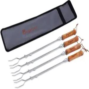 베거터 스모어스 스틱 불 구덩이용 마시멜로 30인치 길이로 연장 가능한 대형 로스팅 캠프파이어 위의