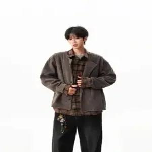 록쉬블몰 가을 남성용 니트 머니투피스 야구점퍼 체크 카디건 브이넥 HO3