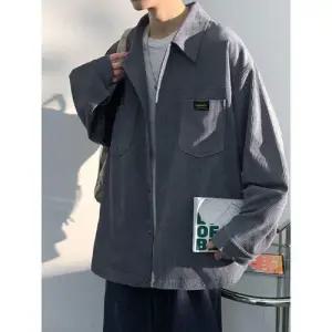 록쉬블몰 가을 캐주얼 남성용 솔리드 셔츠 코듀로이 긴팔 터틀넥 재킷 HO3