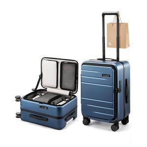 러그지엑스 캐리 온 러기지 탑 오프닝 FLA 알루미늄 프레임 트렁크 스타일 폴리카보네이트 하드 쉘 캐리어(FX-인핸스 블루 20인치 38L)