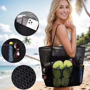 수납 다양한 스트랩 어깨 추천 메쉬 대용량 비치백 인기 원단