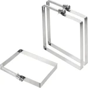 uxcell 3Pcs 304 스테인리스 스틸 직사각형 호스 클램프 조절 가능한 5.9 x 3.9 인치 사각 웜 기어 덕트