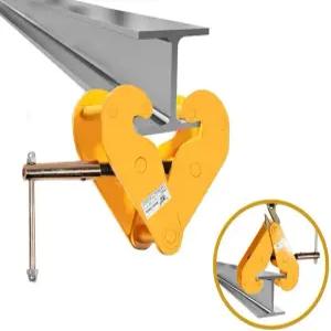 Myte 제품 조절 가능한 빔 클램프 노란색 수동 나사봉 포함 1톤 / 2204LB 작업 하중 제한 산업용 가정용