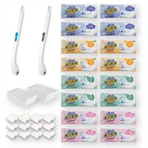 변기클리너 핸들2개+걸이2개+케이스2개+리필 16팩+체험분12개입