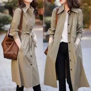 간절기 가을 트렌치 코트 셔츠 원피스 코디 코디 바람막이