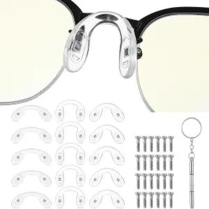 안경 코 패드 15개 새들 브리지 소프트 실리콘 스크류 인 피스 선글라스 수리용