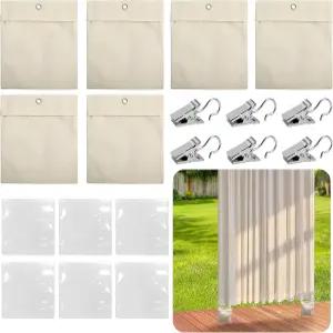 LFUTARI 6팩 야외 커튼 웨이트백 밀봉된 가방과 클립이 포함된 15온스 파티오 샌드백 재사용 가능한