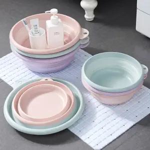 Lifexbox 접이식 세수대야 기본형 소형 목욕 큰 좌욕 청소 바구니 고무 세탁실 세수 대야