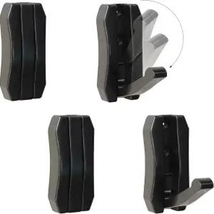 XSGTZMJ 4Pcs 접이식 코트 후크 벽 개별 걸이식 스카프 모자 목욕 가운 열쇠 가방블랙