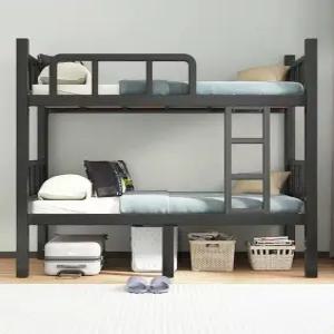 이층침대 기숙사용베드 매트리스프레임 로프트 분리형 계단 블랙 2층침대