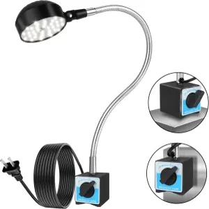 HAXC TENES 마그네틱 작업등 유연한 구스넥과 2000루멘이 장착된 12인치 책상 램프 선반용 베이스 툴