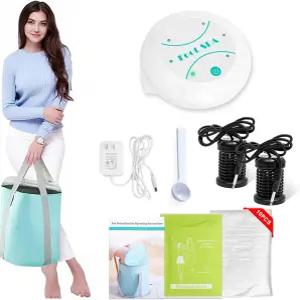 ANDECH upgr 이온성 족욕 디톡스 머신 가정용 족욕기 2열 일회용 라이너 타월과 접이식 버킷7.4갤런으로