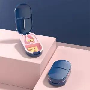 알약컷팅기 절단기 4등분 2등분 알약보관함 휴대용 bTl1+8Fqc