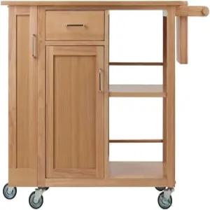 음식 준비 및 서빙을 위한 넉넉한 카운터 공간을 오크스트리 더글라스 키친 카트 자연 기능 저장