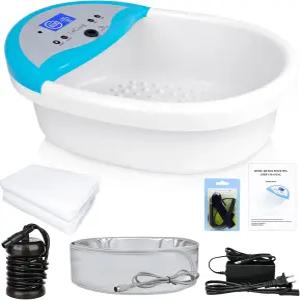 LeCuag 이온 발 스파 디톡스 기계 가정용 목욕기 온열 벨트 마사지 욕조 100개 발판 라이너 포함 음이온