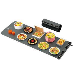 음식용 초대형 보온 매트 XXL: 파티용 뷔페 실리콘 음식 6레벨 타이머 9레벨 온도 조절기 18H 자동 꺼짐 8S 패스트 히팅 그레이 40 u201D XX15 소프트 전자 워머