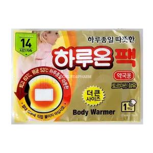 하루온팩 1매, 붙이는 핫팩 접착식 파스형 부치는