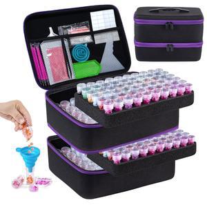 다이아몬드 아트 펜 도구와 휴대용 구슬 보관함 보관 케이스 케이스가 포함된 키트 보관용기 240 슬롯