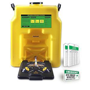 이지캐쉬 14Gal 휴대용 안약 스테이션, OSHA 승인, 옐로우, 표지판 및 태그 2개, 벽걸이형 중력 흐름, 실내/외 사용, 53L 헤비, 듀티 리필 가능 안약 스테이션 포함
